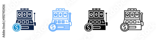 Slot Machine Multiple Style Icon Set Collection 
