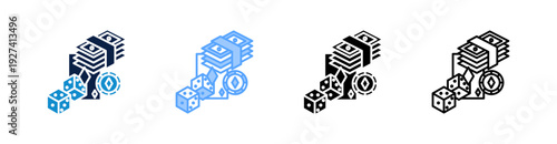 Casino Multiple Style Icon Set Collection 