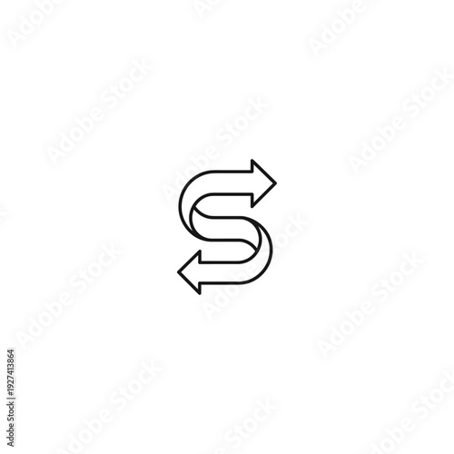 Letter S arrow logo icon flat vector design
