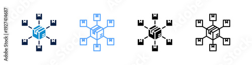 Distribution Multiple Style Icon Set Collection 