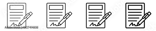 Document With Signature  Icon Set Different Style Collection
