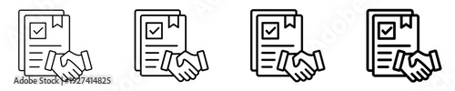 Contract Agreement  Icon Set Different Style Collection
