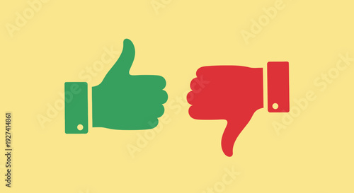 thumbs up thumbs down concept, positive negative feedback