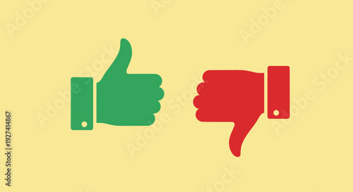 thumbs up and down icons, like dislike concept