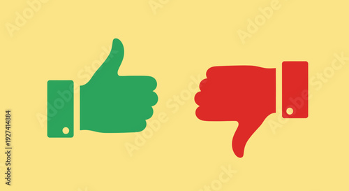 thumbs up thumbs down icons, like dislike concept
