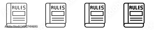 Rulebook  Icon Set Different Style Collection
