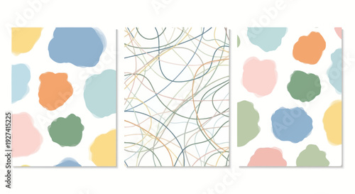 abstract art prints, colorful shapes and lines, modern wall decor