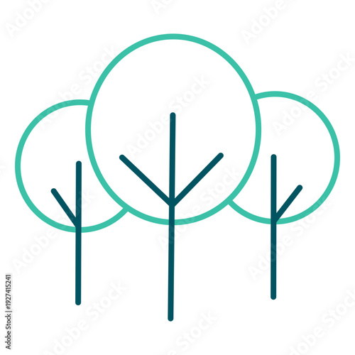 Abstract Tree Line Icon
