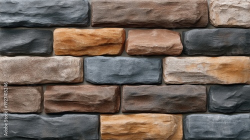 Detailed image of a textured stone wall showcasing various colors and shapes of natural rock, suitable for architectural design and interior decoration projects
