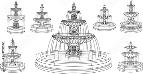 Large Silhouette Collection of Professional Restaurant Waiters and Waitresses Carrying Food Trays Serving Drinks and Working at Buffet for Catering Hospitality and Dining Graphic Design