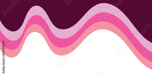 Abstract Pink and Magenta Wavy Background with Elegant Curved Layers and White Space eps 10 illustration