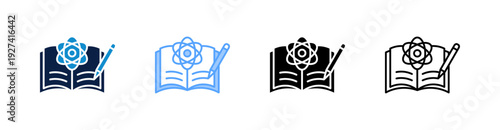 Scientific Literature Multiple Style Icon Set Collection 
