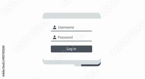 Online login page interface with username and password fields isolated