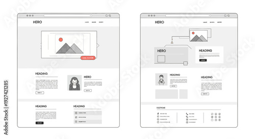 Website wireframes clean digital layouts for ux ui and website design projects