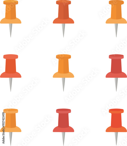 set of red and green pins