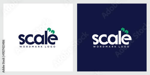 SCALE Letter mark Logo with Arrow Cube Symbol
