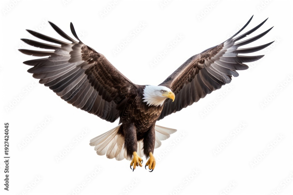 Fototapeta premium Majestic bald eagle in flight