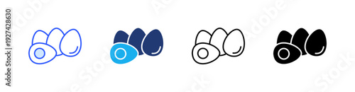 Egg Multiple Style Icon Set Vector 