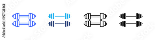 Dumbbel Multiple Style Icon Set Vector 