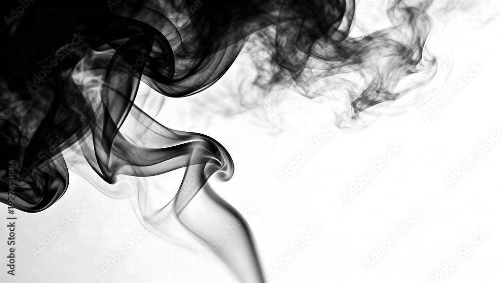 Fototapeta premium Abstract smoke patterns on white background