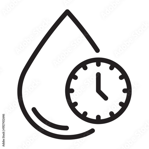 Hydration Timing Line Icon
