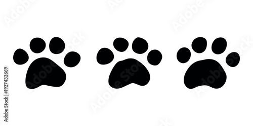 Set of hand drawn cute cat's paw Cat, dog, animal, pet, puppy, bear, wolf, tiger paw clipart in doodle style For print, web, design, decor, greeting cards, children's prints