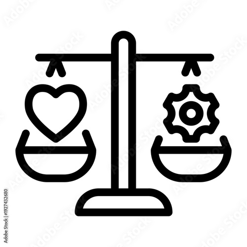 Emotional Logical Balance Line Icon
