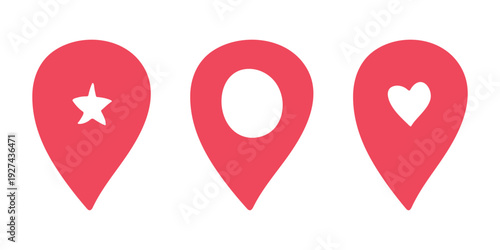 Set of hand drawn map pin Map marker pointer sign GPS and mapping tools Location pin symbol Pinpoint clipart in doodle style Single element for web, design