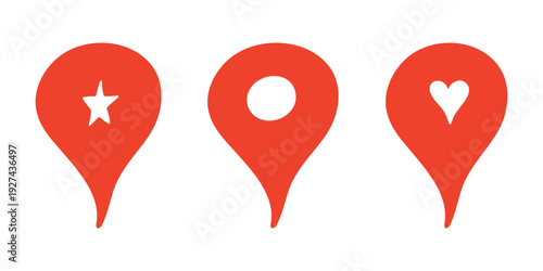 Set of hand drawn map pin Map marker pointer sign GPS and mapping tools Location pin symbol Pinpoint clipart in doodle style Single element for web, design