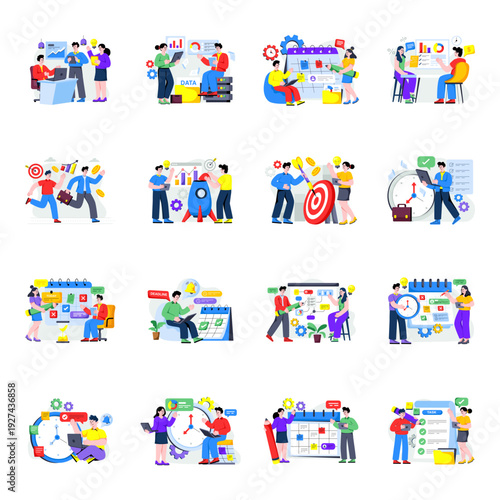 Set of Payday Flat Illustrations