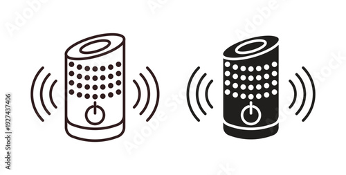 Smart speaker icon vector Illustration logo template pack