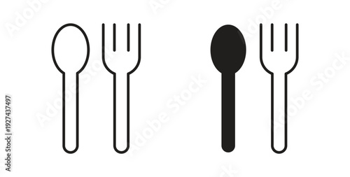 Spoon and Fork icon vector Illustration logo template pack