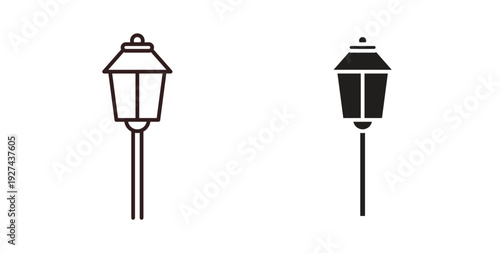 Street lamp icon vector Illustration logo template pack