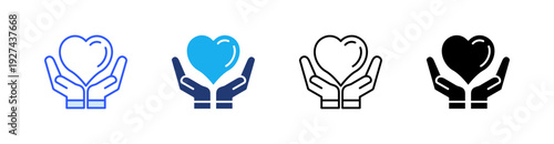 Generosity Multiple Style Icon Set Vector 