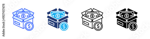 Donation Multiple Style Icon Set Vector 