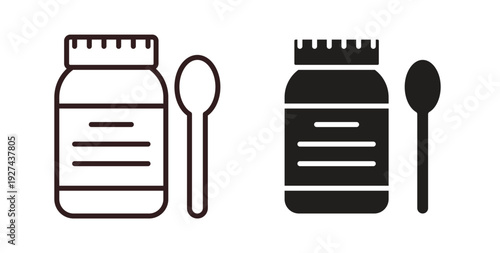 Syrup medicine bottle icon vector Illustration logo template pack