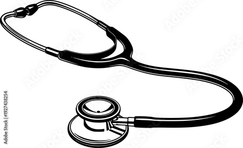 Classic medical stethoscope essential for doctor checkups and patient diagnosis providing a recognizable symbol for healthcare education and hospital services