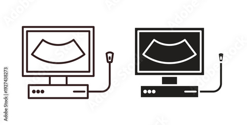 Ultrasonography icon vector Illustration logo template pack