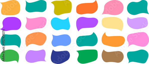 Colorful abstract speech bubble shapes set with modern flat design vector illustration