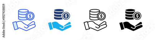 Loan Multiple Style Icon Set Vector 