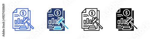 Fine Multiple Style Icon Set Vector 