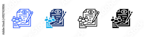 Witness Signature Multiple Style Icon Set Vector 