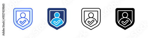 Authentication Multiple Style Icon Set Vector 