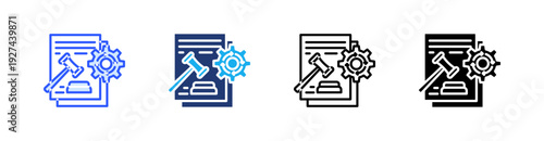 Legal Proceedings Multiple Style Icon Set Vector 