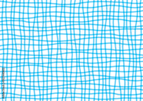 手描きランダムチェック青