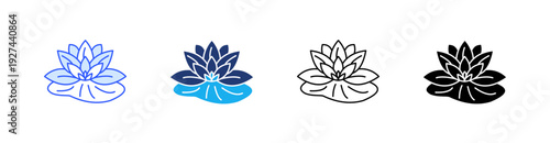 Lotus Multiple Style Icon Set Vector 