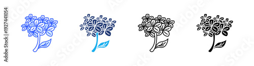 Candytuft Multiple Style Icon Set Vector 