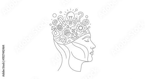 Woman with creative thinking mind.