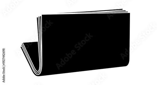 Black Leather Wallet on White Background.