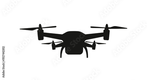 Drone Silhouette Flying High.